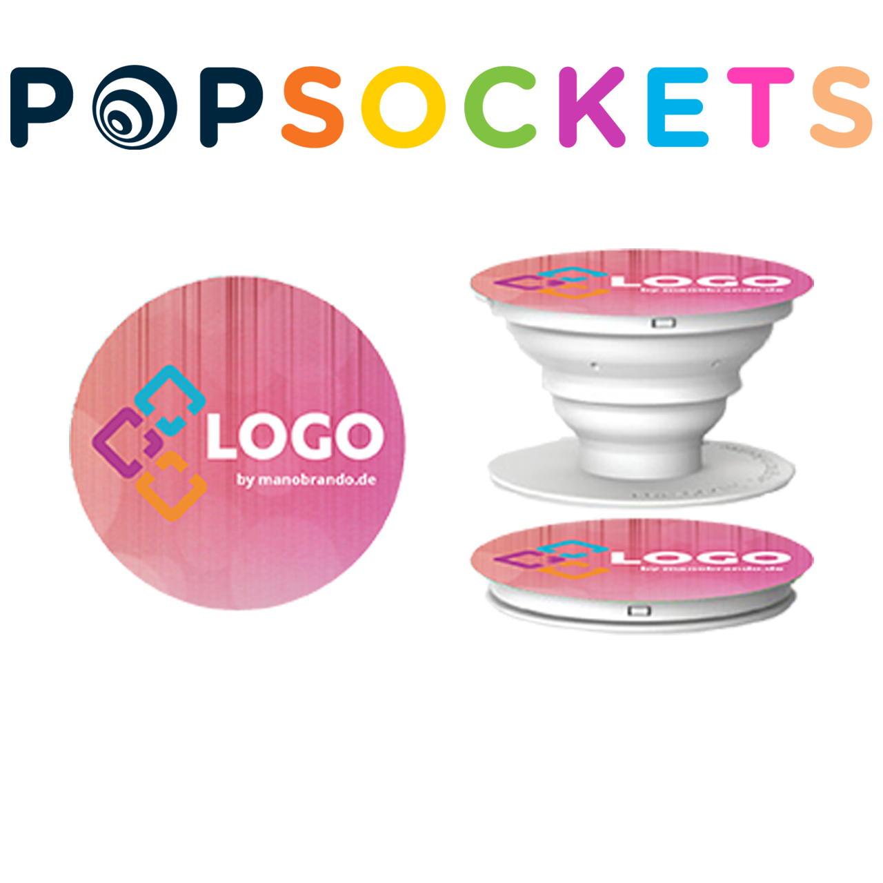 Popsockets bedrucken lassen mit Logo als Werbemittel ManoBrando