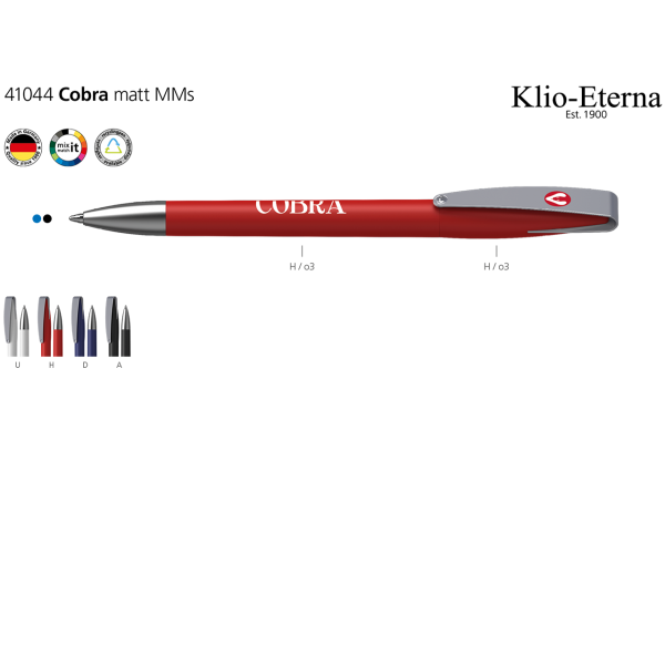 Klio Ettern Kugelschreiber Cobra matt MMs | Werbekugelschreiber