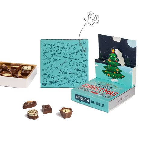 Lindt Mini Pralines Christmas Popup mit Logo