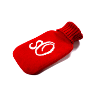 Wärmflasche mit Logo - Strickbezug