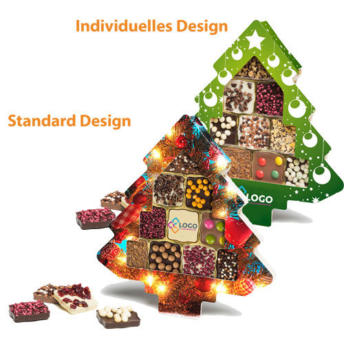 Weihnachtsbaum Schokolade - süße Werbung