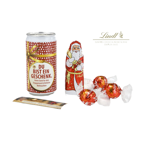 Du bist ein Geschenk - Geschenkdose mit Lindt Weihnachtsmann