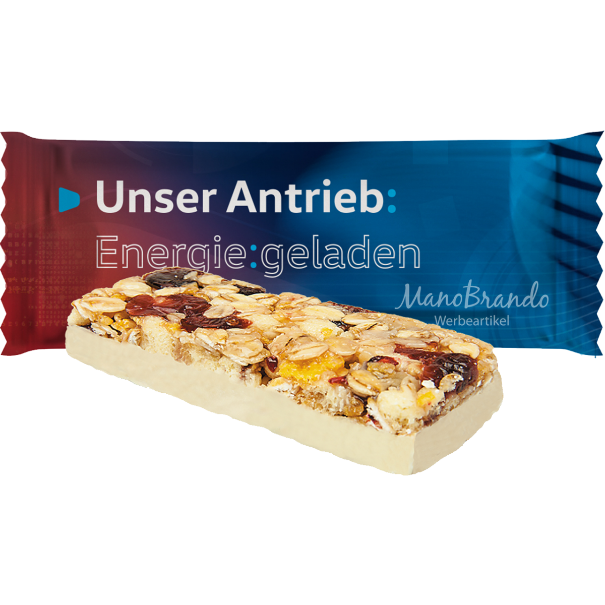 Bio-Müsliriegel Vanille-Cranberry mit Logo bedrucken | ManoBrando