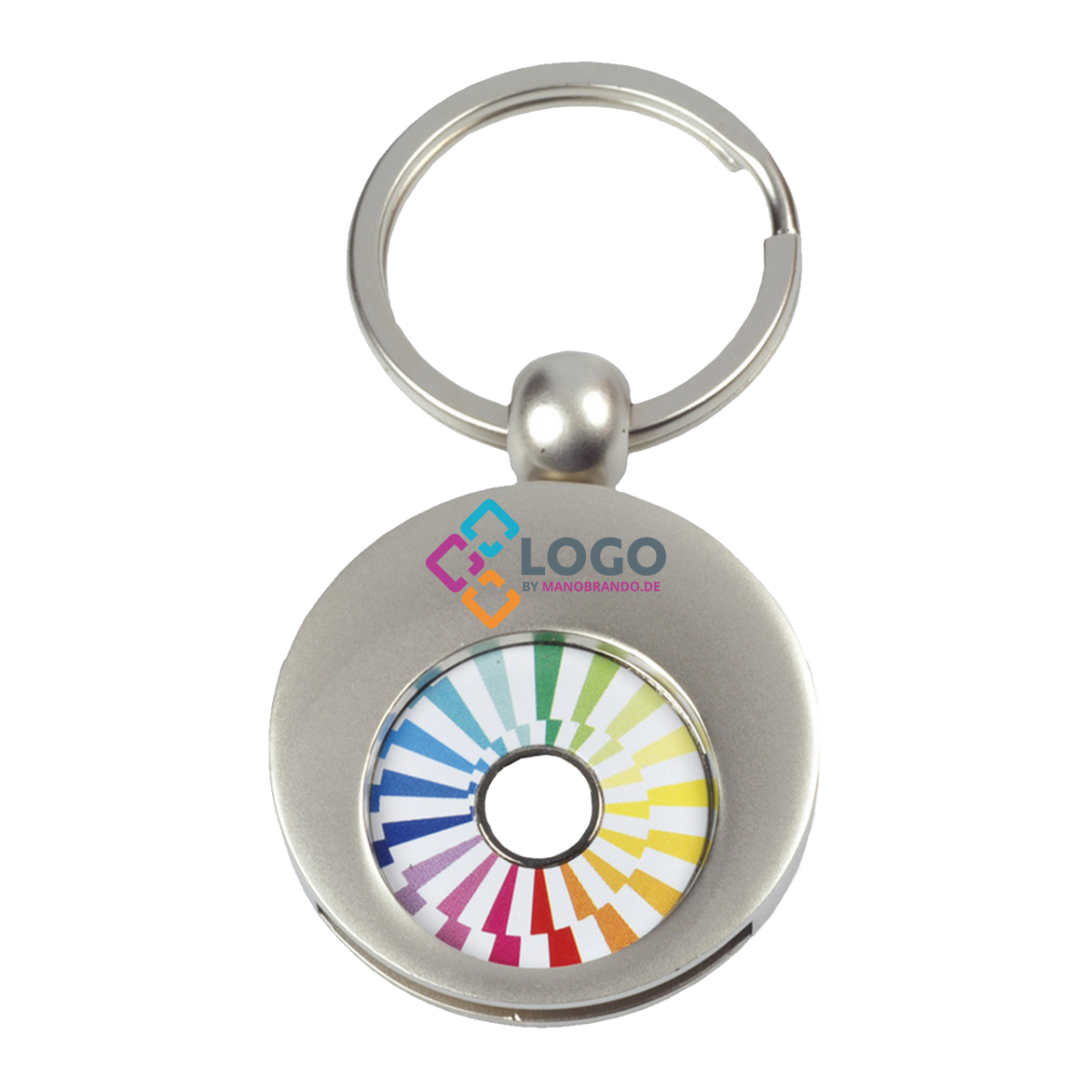 Schlüsselanhänger Einkaufschip rund bedrucken mit Logo | ManoBrando