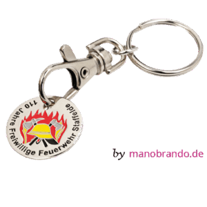 Einkaufswagenchip am Karabiner mit Logo Werbemittel