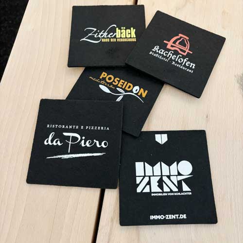 Filzuntersetzer im Eigendesign mit Logo Werbemittel individuell