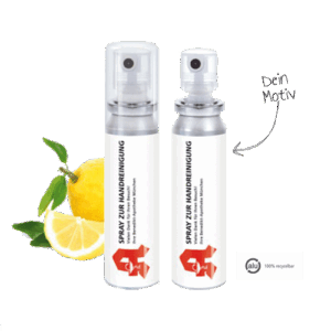 Handreinigungsspray mit Logo bedrucken Werbemittel