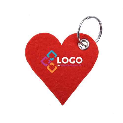 Herz Filz Schlüsselanhänger individuell mit Logo | Werbemittel