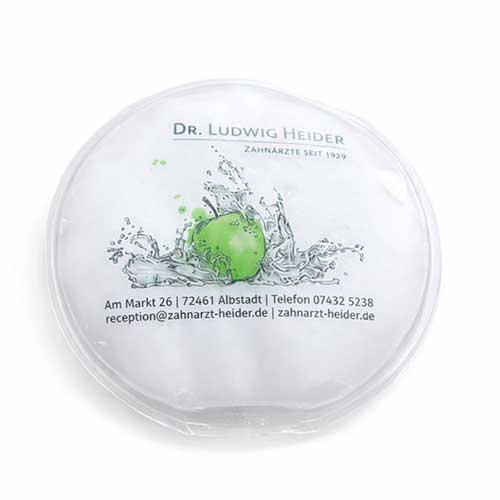 Kühlkpads/Kühlkissen rund mit Logo bedrucken | Werbemittel