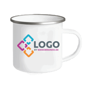 Outdoor Tasse Emaille bedrucken Werbemittel