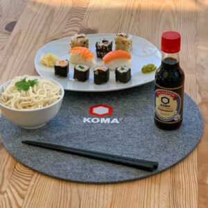 Tischset aus Filz mit Werbedruck