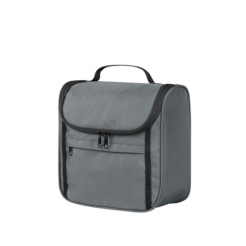 Flex Kulturtasche Halfar grau mit Logo bedrucken