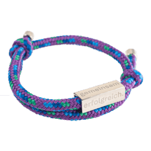 Kordelarmband mit Metallschieber und Logo