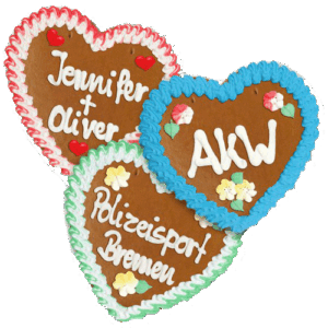 Lebkuchenherz mit Wunschtext/Logo