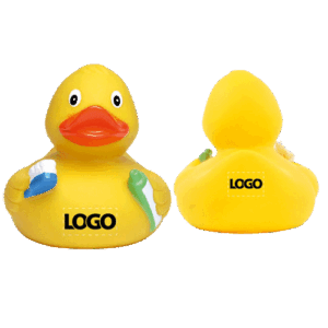 Quietscheente / Badeente Zahnarzt bedrucken mit Logo