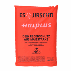 Bio Regenponcho Maisstärke mit Logo