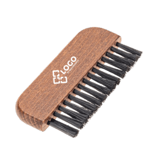 Taschenkleiderbürste aus Holz mit Logo bedrucken | Werbegeschenk