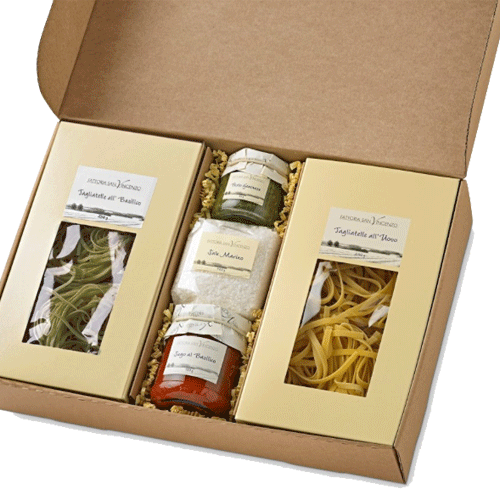 italienisches Werbebräsente Set Tradizionale mit Logo / italienischer Geschenkkorb