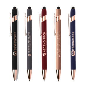 Stylus Metallkugelschreiber Gold Softtouch Oberfläche mit Gravur| Werbeartikel