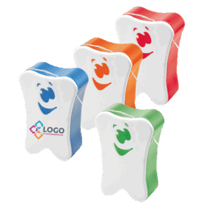 Zahnseide Gesicht mit Logo | Werbeartikel