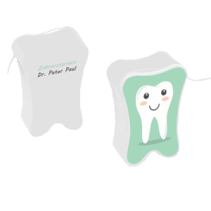 Zahnseide Zahn mit Logo | Werbeartikel