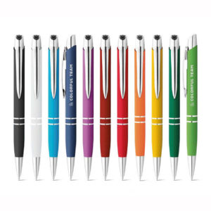 Werbekugelschreiber mit Softtouch iund Lasergravur als Werbemittel