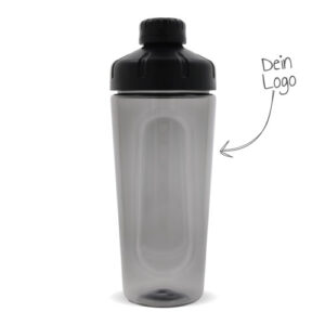Proteinshaker XL 900 ml schwarz mit Logo | Werbeartikel
