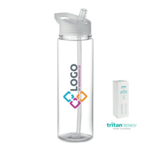 Trinkflasche Tritan Gym transparent mit Logo | ManoBrando Werbeartikel