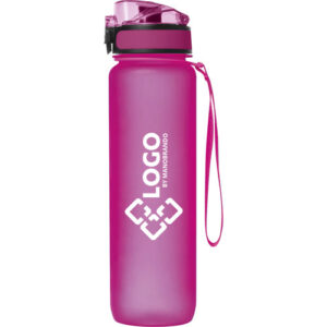 Tritan Trinkflasche pink mit Band | Werbeartikel