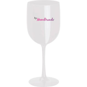 Weinglas Kunststoff weiss mit Logo | Werbeartikel