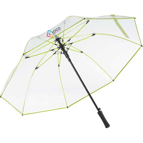 Fare Pure Stockschirm transparent/durchsichtig Limette | Werbeschirm