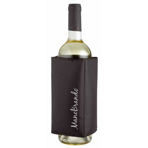 flaschenkühler-flexibel-edel-elegant-schwarz-mit Logo | Werbeartikel