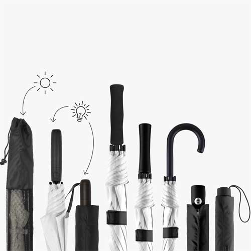 Werbeschirme mit vollflächigem Allover-Werbedruck