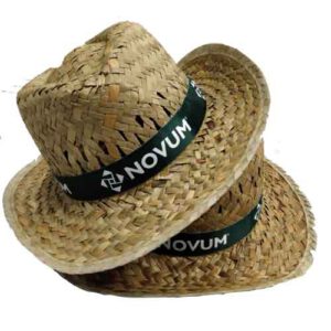 Strohhut Leafra mit Logo Band | Festival Werbemittel