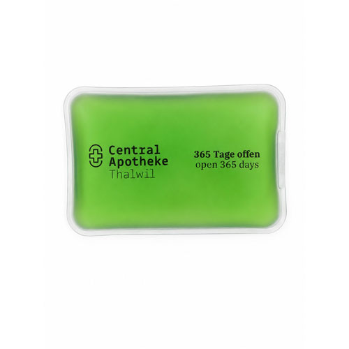 Kühlkissen grün rechteckig mit Logo Druck bestellen