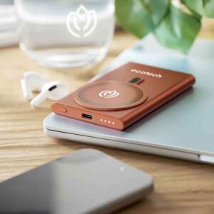 magnetische Powerbank 5000 mAh orange mit Logo / Werbeartikel
