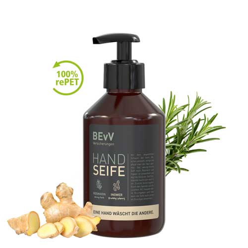 Handseife Ingwer Rosmarin mit Logo Duck | Werbeartikel