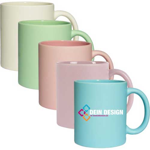 Beliebter Kaffeebecher in Pastellfarben mit Logo/Motiv bedrucken | Werbetasse