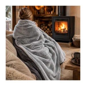 Kuscheldecke anthrazit / hochwertiges Werbegeschenk mit Logo