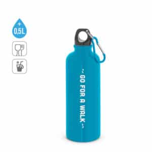 Edelstahl Trinkflasche Karabiner bedrucken lassen | Werbeartikel