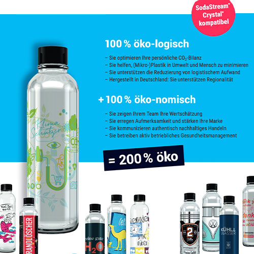 artbottles mit Logo | Werbeartikel Art Bottles Sodastream® kompatibel mit Logo
