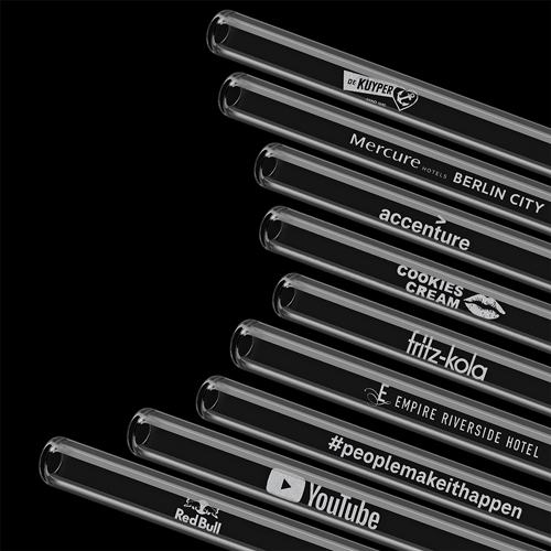 Glasstrohhalme gravieren individuell | Werbegeschenk