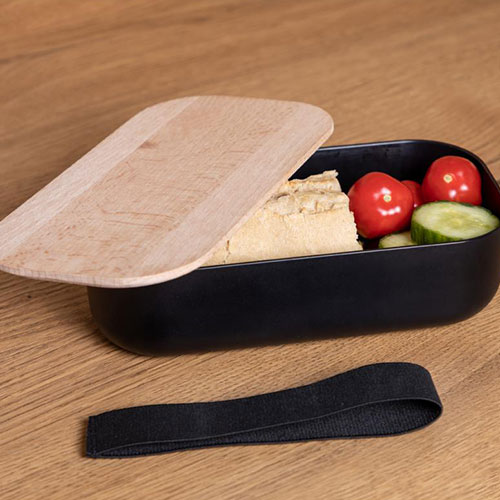 Bio Vorratsdose mit Holzdeckel bedrucken | Werbeartikel Bio Vorratsdose mit Holzdeckel bedrucken