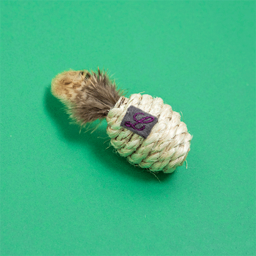 Sisal Katzenspielzeug mit Naturfedern | Werbeartikel