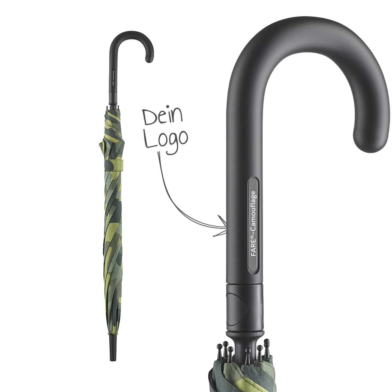 Fare Regenschirm Camouflage mit Logo Aufdruck