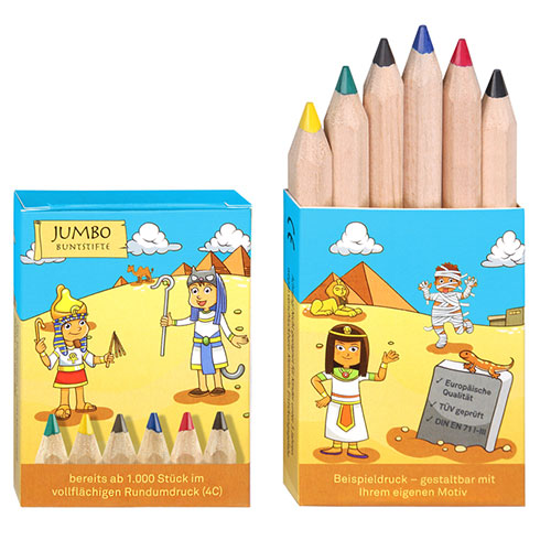Wärmflasche Filz besticken/bedrucken alsWerbeartikel Jumbo Buntstifte Set Werbeartikel
