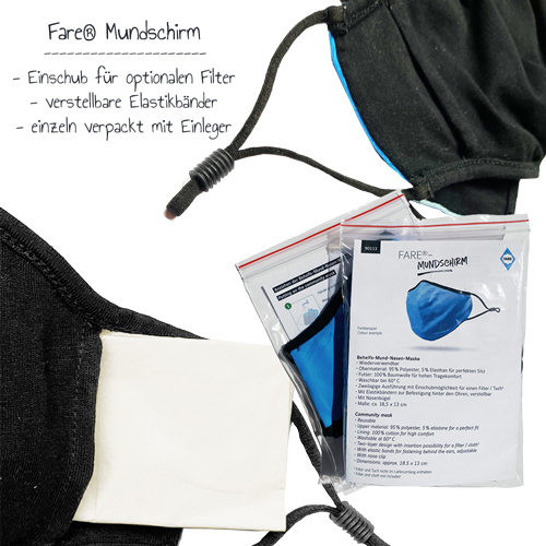 Fare Mundschirm | Mundschutz bedrucken