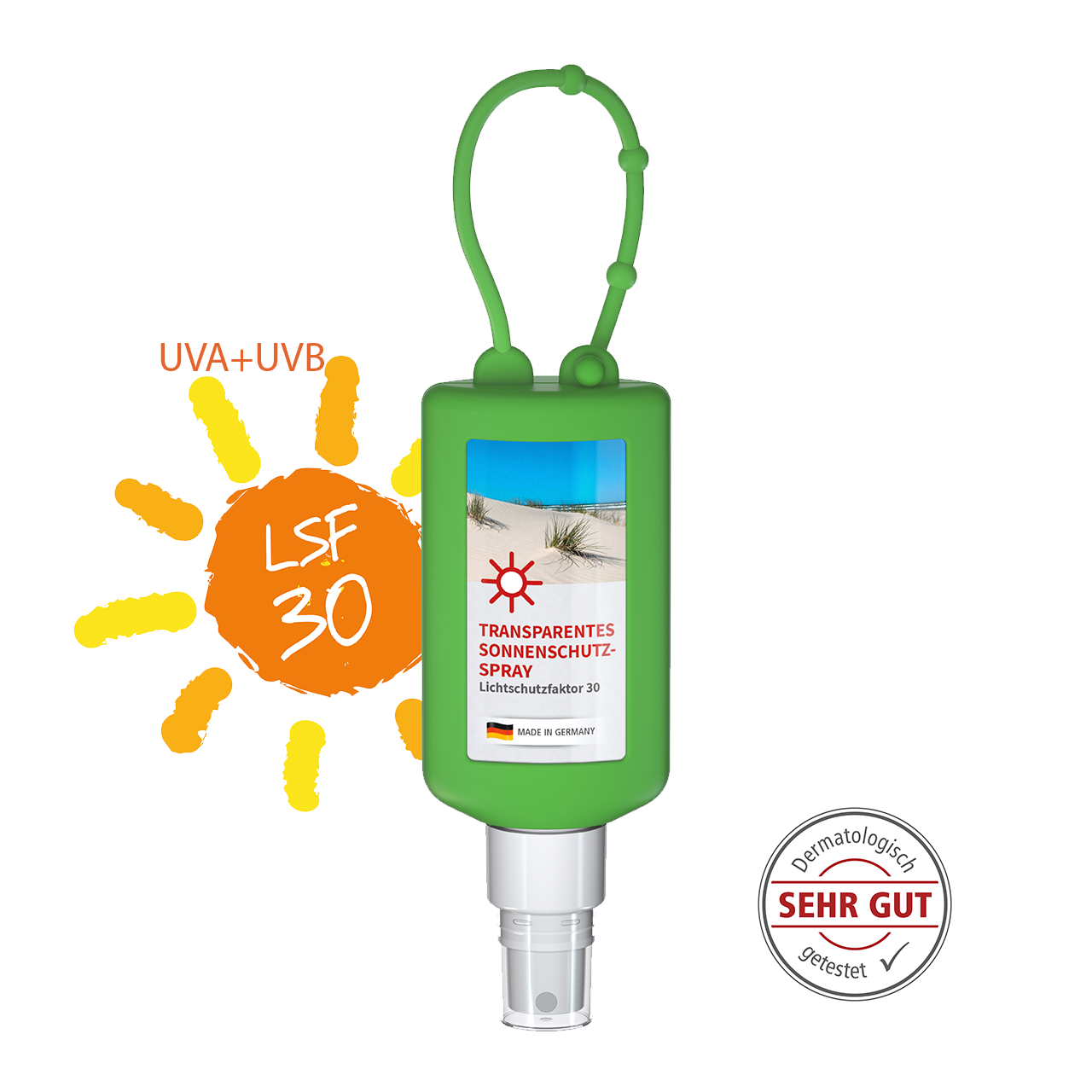 Sonnenschutz Spray Bumper bedruckt mit Logo
