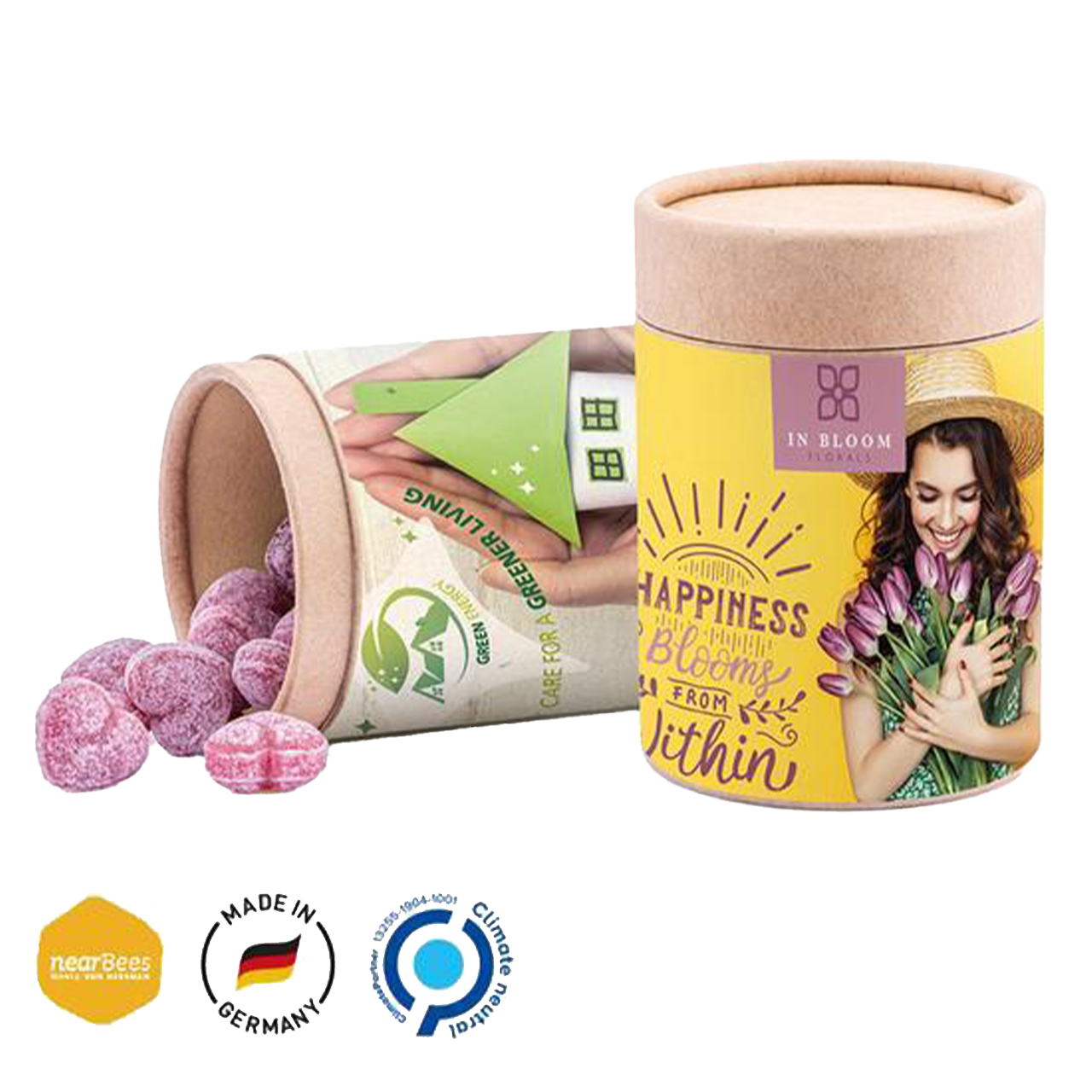 Werbebonbons Eco Maxi Papierdose bedrucken