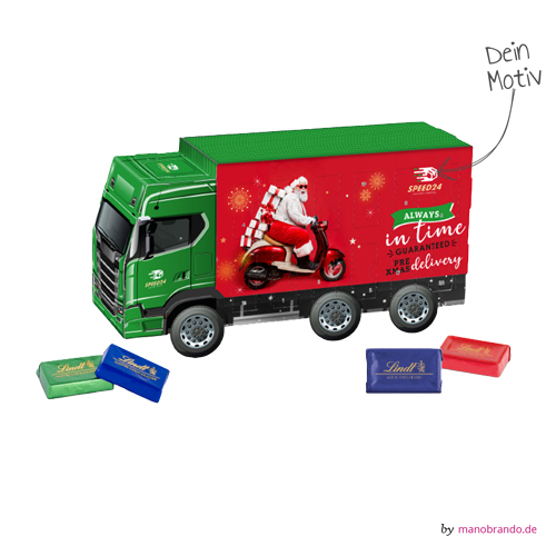 Adventskalender LKW mit Logo | Werbemittel Adventskalender LKW Werbemittel